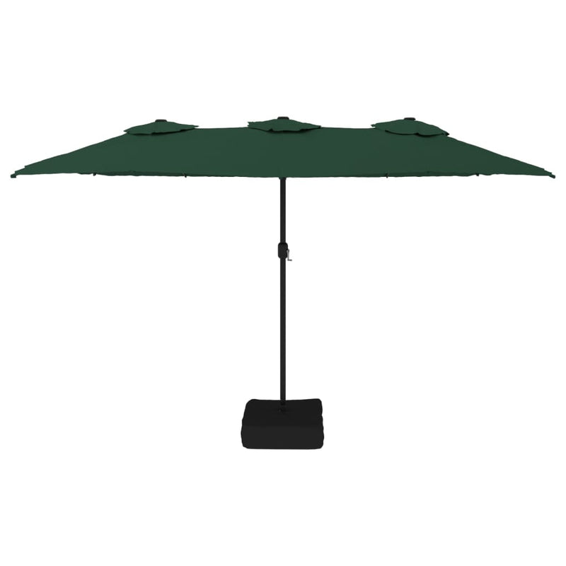 Double-Head Garden Parasol with LEDs Green 449x245 cm Payday Deals