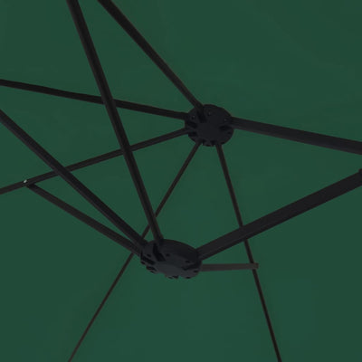 Double-Head Garden Parasol with LEDs Green 449x245 cm Payday Deals