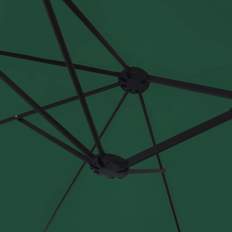 Double-Head Garden Parasol with LEDs Green 449x245 cm Payday Deals
