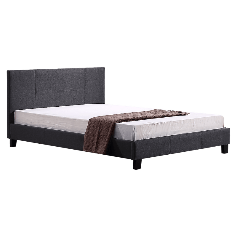 Double Linen Fabric Bed Frame Grey Payday Deals