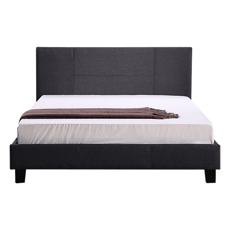 Double Linen Fabric Bed Frame Grey Payday Deals