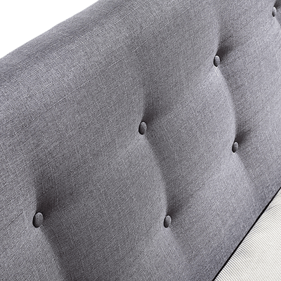 Double Linen Fabric Deluxe Bed Frame Grey