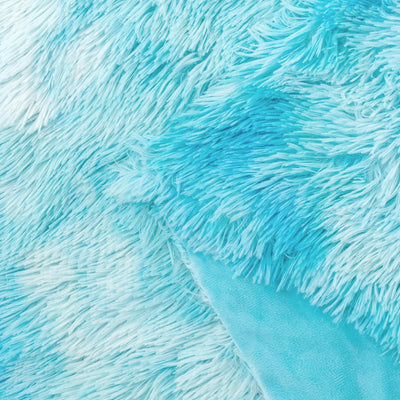 Double Sided Faux Fur Shaggy Throw Blanket - Blue Payday Deals