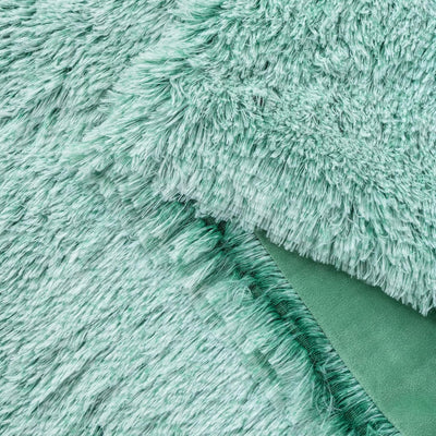 Double Sided Faux Fur Shaggy Throw Blanket - Emerald Payday Deals