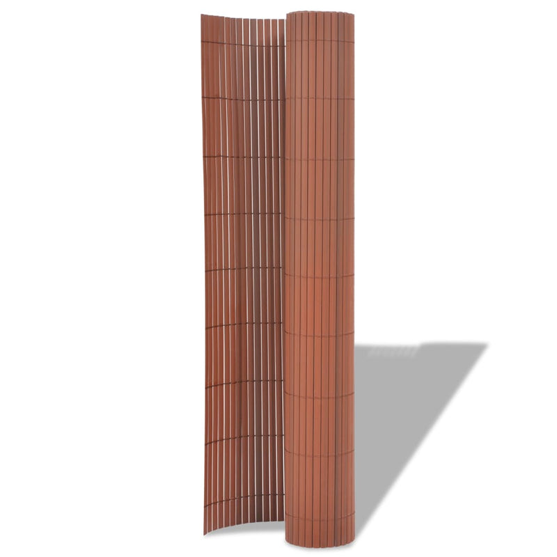 Double-Sided Garden Fence PVC 90x300 cm Brown Payday Deals