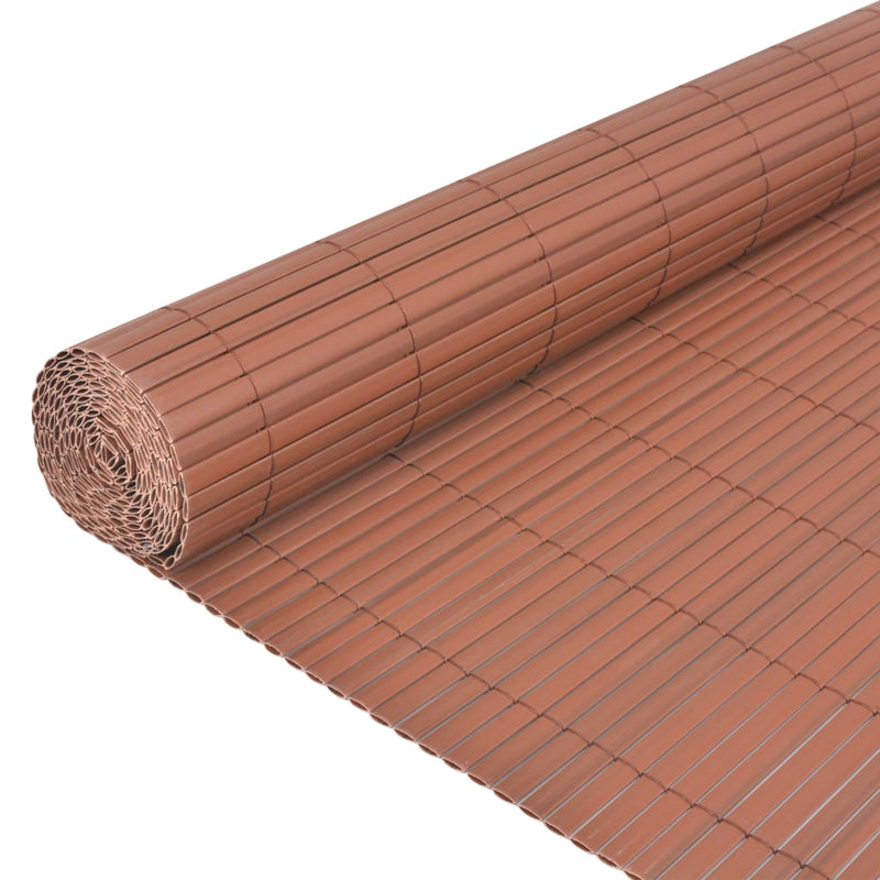 Double-Sided Garden Fence PVC 90x300 cm Brown Payday Deals