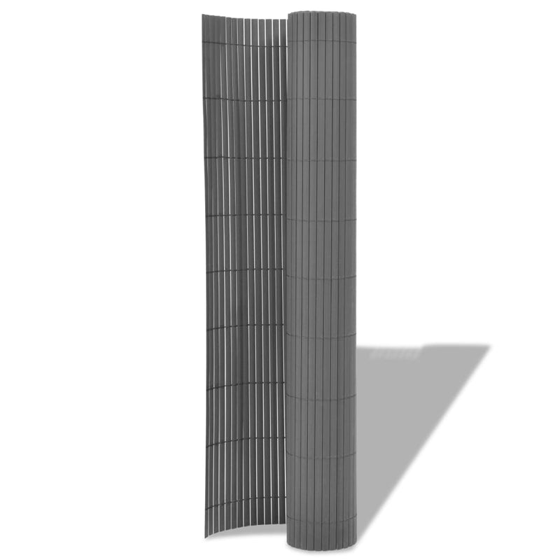 Double-Sided Garden Fence PVC 90x300 cm Grey Payday Deals