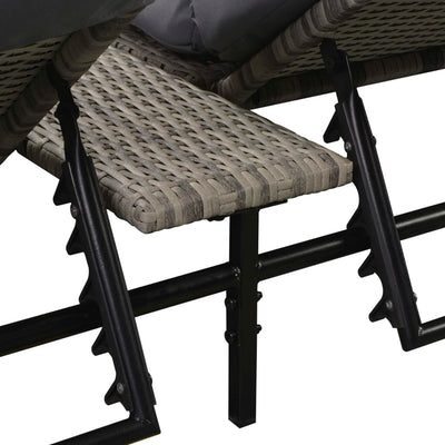 Double Sun Lounger with Cushion Poly Rattan Grey Payday Deals
