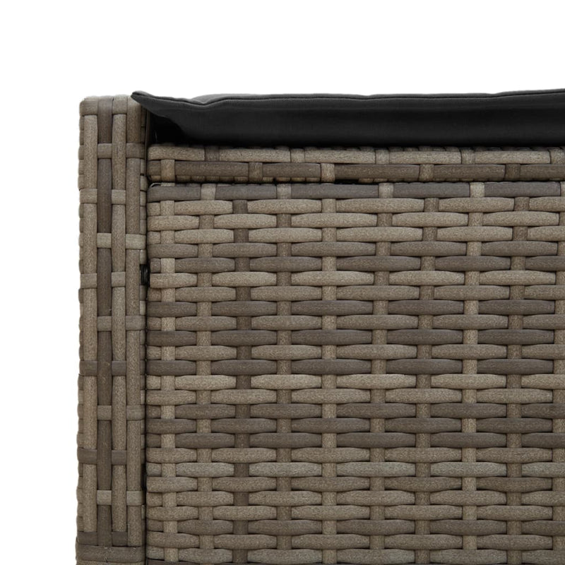 Double Sun Lounger with Cushions Grey Poly Rattan Payday Deals