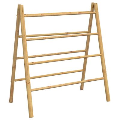 Double Towel Ladder with 4 Rungs 90x50x100 cm Bamboo Payday Deals