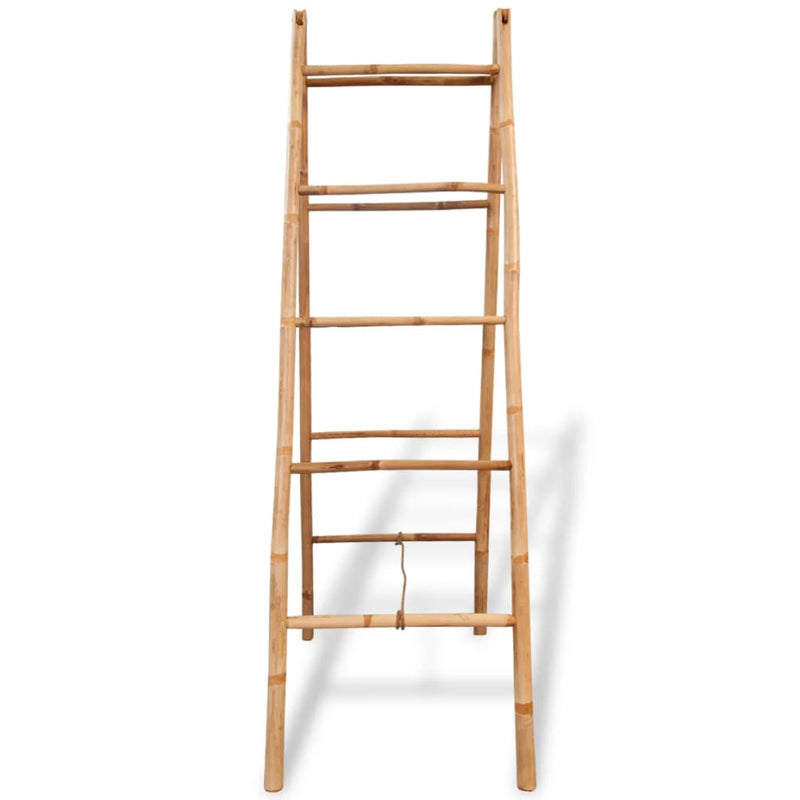 Double Towel Ladder with 5 Rungs Bamboo 50x160 cm Payday Deals