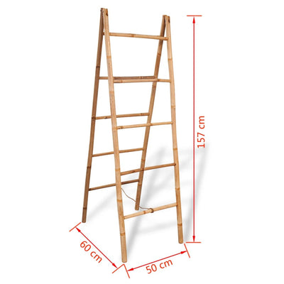 Double Towel Ladder with 5 Rungs Bamboo 50x160 cm Payday Deals