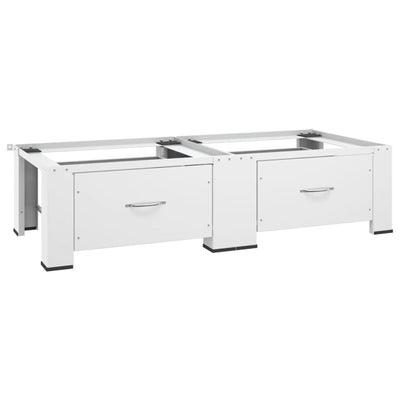 Double Washing and Drying Machine Pedestal with Drawers White Payday Deals