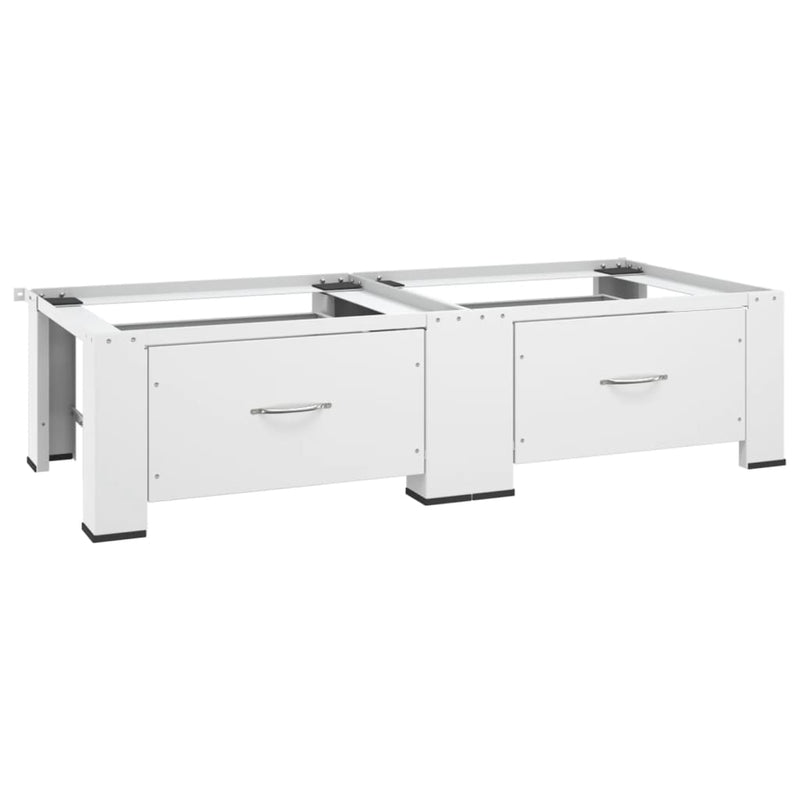 Double Washing and Drying Machine Pedestal with Drawers White Payday Deals