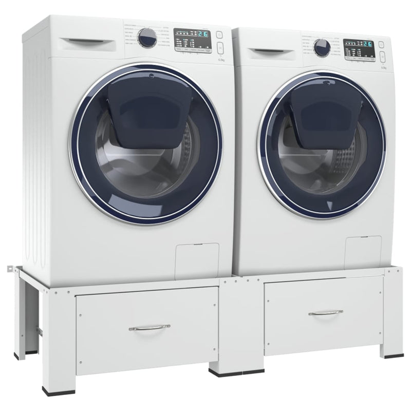 Double Washing and Drying Machine Pedestal with Drawers White Payday Deals
