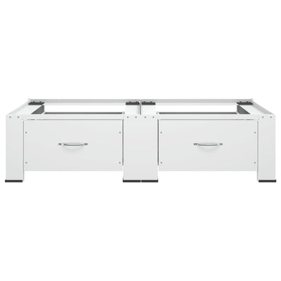 Double Washing and Drying Machine Pedestal with Drawers White Payday Deals