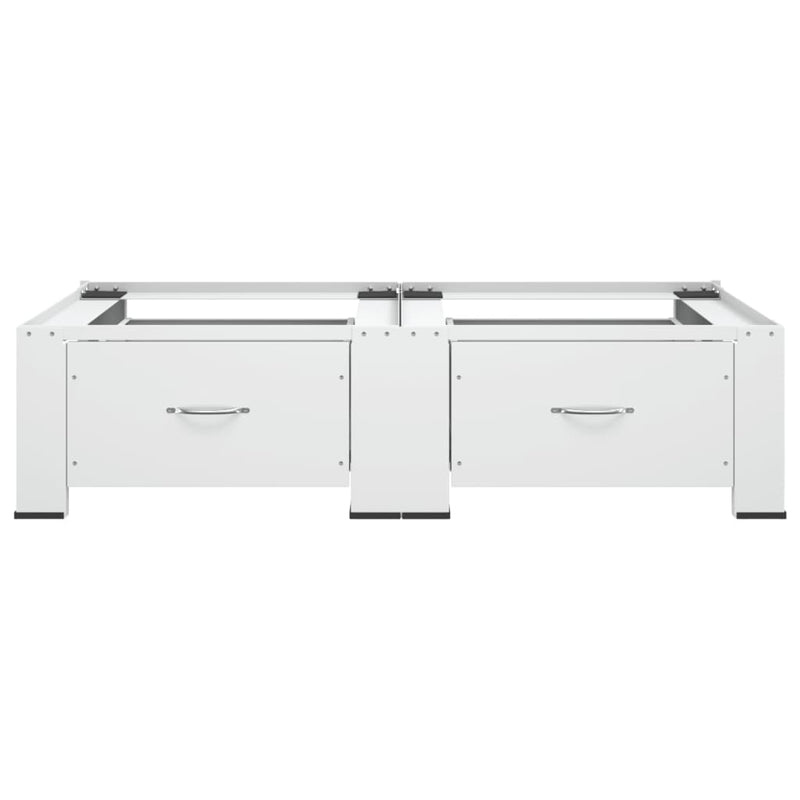 Double Washing and Drying Machine Pedestal with Drawers White Payday Deals