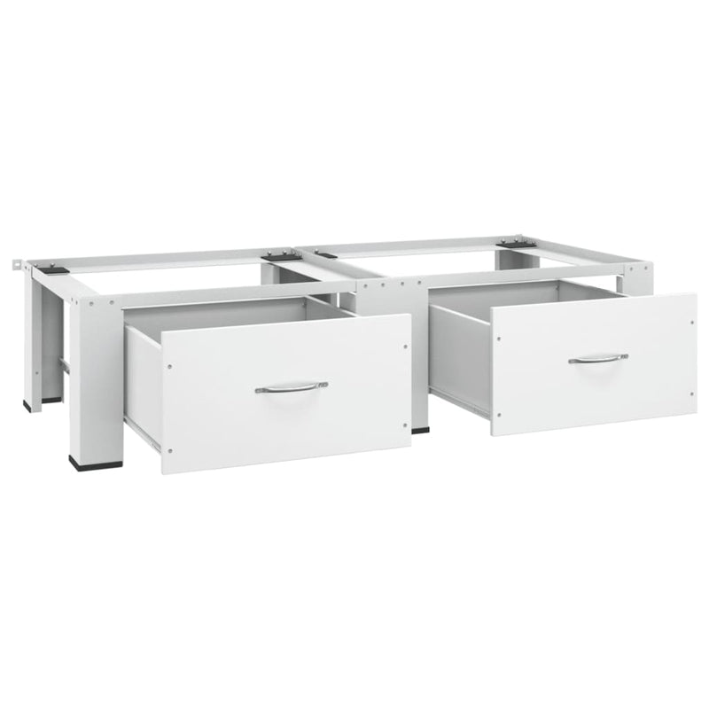 Double Washing and Drying Machine Pedestal with Drawers White Payday Deals
