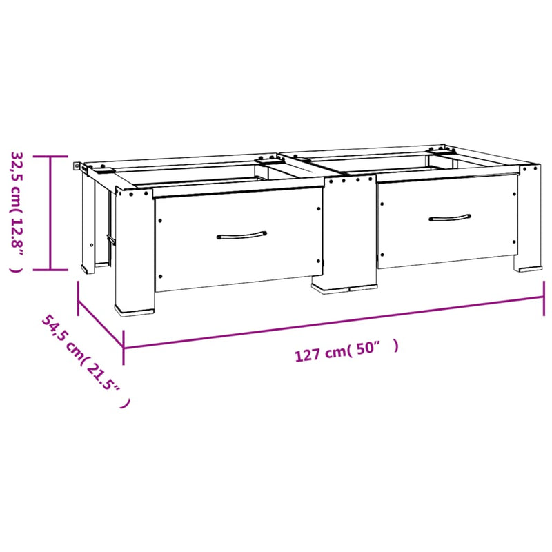 Double Washing and Drying Machine Pedestal with Drawers White Payday Deals