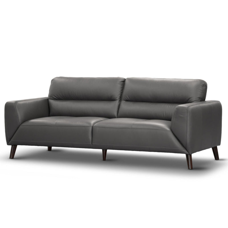 Downy  Genuine Leather Sofa Set 3 + 2 Seater Upholstered Lounge Couch - Gunmetal Payday Deals
