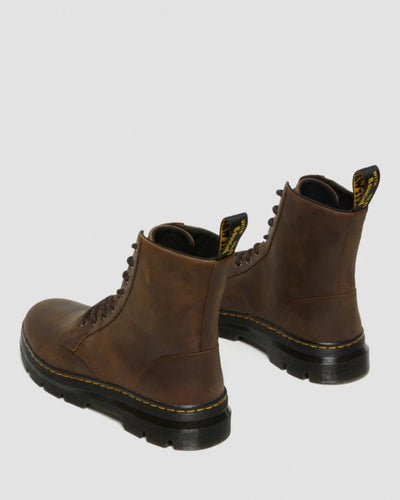 Dr. Martens Combs Leather 8 Eye Boots Shoes Combat in Crazy Horse Gaucho Payday Deals