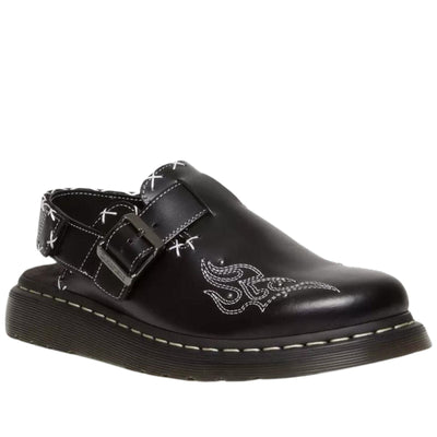 Dr. Martens Jorge II Gothic Americana Leather Sling Back Shoes Mary Jane - Black Payday Deals