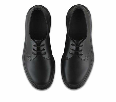 DR. MARTENS MONO SMOOTH FLATS WOMENS LACE-UP SHOES - BLACK Payday Deals