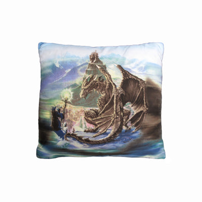 Dragon Encounter Filled Square Cushion