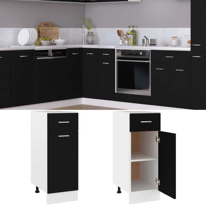 Drawer Bottom Cabinet Black 30x46x81.5 cm Engineered Wood Payday Deals