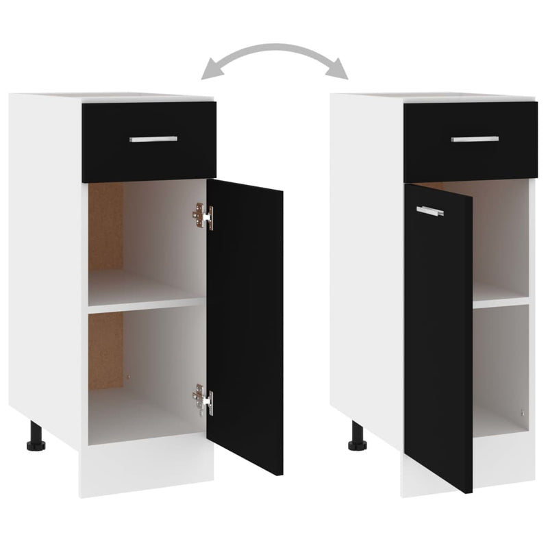 Drawer Bottom Cabinet Black 30x46x81.5 cm Engineered Wood Payday Deals