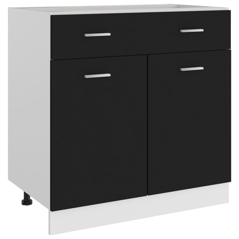 Drawer Bottom Cabinet Black 80x46x81.5 cm Engineered Wood Payday Deals