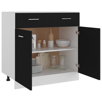 Drawer Bottom Cabinet Black 80x46x81.5 cm Engineered Wood Payday Deals