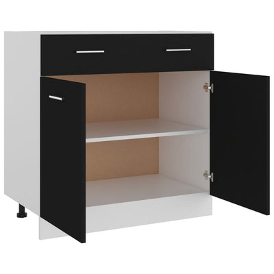 Drawer Bottom Cabinet Black 80x46x81.5 cm Engineered Wood Payday Deals