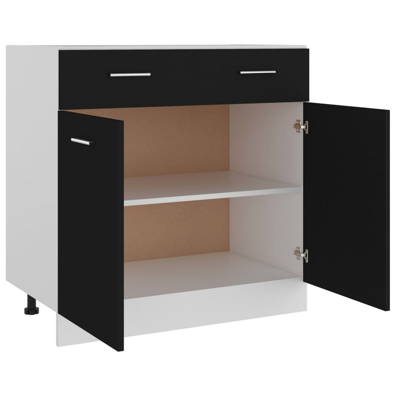 Drawer Bottom Cabinet Black 80x46x81.5 cm Engineered Wood Payday Deals