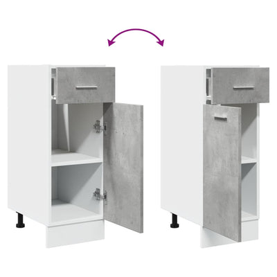 Drawer Bottom Cabinet Concrete Grey 30x46x81.5 cm Engineered Wood Payday Deals