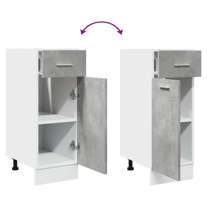 Drawer Bottom Cabinet Concrete Grey 30x46x81.5 cm Engineered Wood Payday Deals