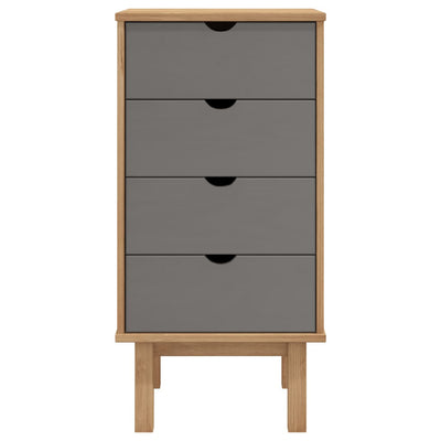 Drawer Cabinet OTTA Brown&Grey 45x39x90cm Solid Wood Pine Payday Deals