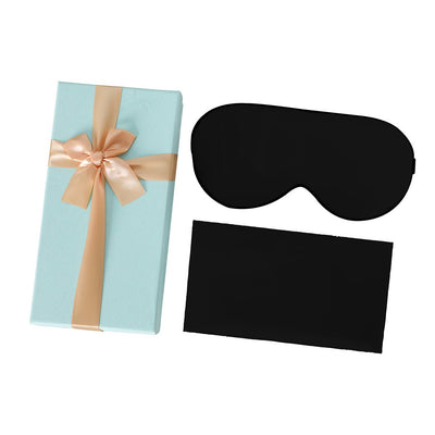DreamZ 100% Mulberry Silk Pillow Case Eye Mask Set Black Both Sided 25 Momme Payday Deals