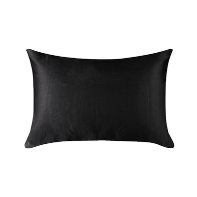 DreamZ 100% Mulberry Silk Pillow Case Eye Mask Set Black Both Sided 25 Momme Payday Deals
