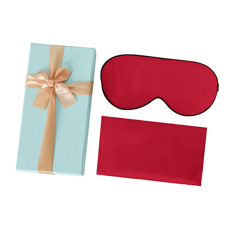 DreamZ 100% Mulberry Silk Pillow Case Eye Mask Set Burgundy Both Sided 25 Momme Payday Deals