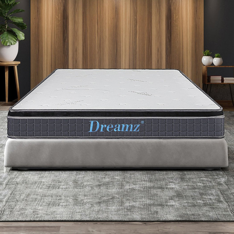 Dreamz Bedding Mattress Spring King Single Premium Bed Top Foam Medium Firm 18CM Payday Deals