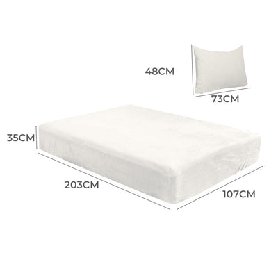 DreamZ Fitted Bed Sheet Set Pillowcase Flannel King Single Size Winter Warm Soft Payday Deals