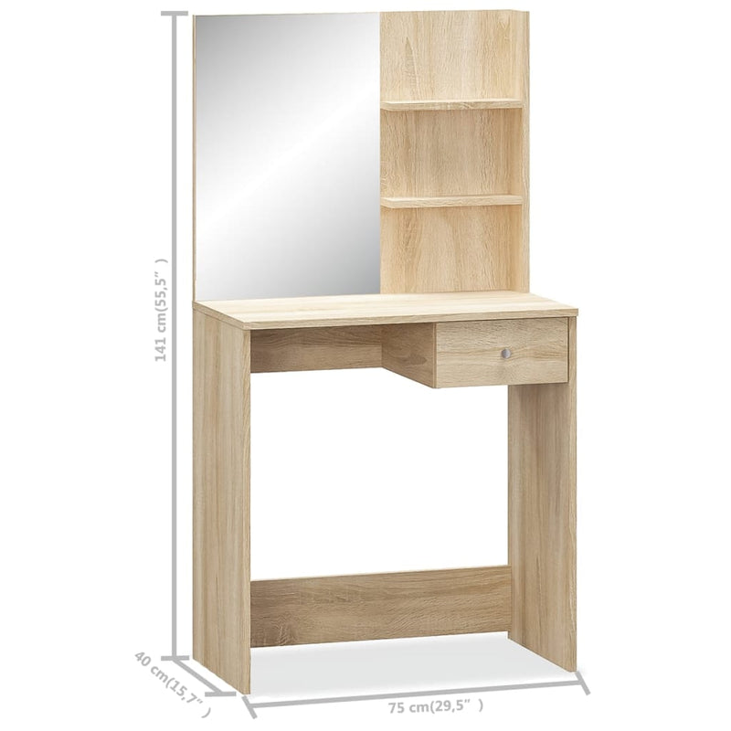 Dressing Table Engineered Wood 75x40x141 cm Oak Payday Deals