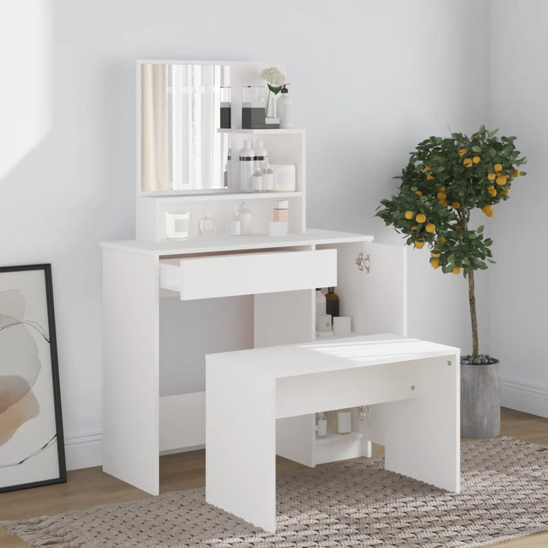 Dressing Table Set White 86.5x35x136 cm Payday Deals