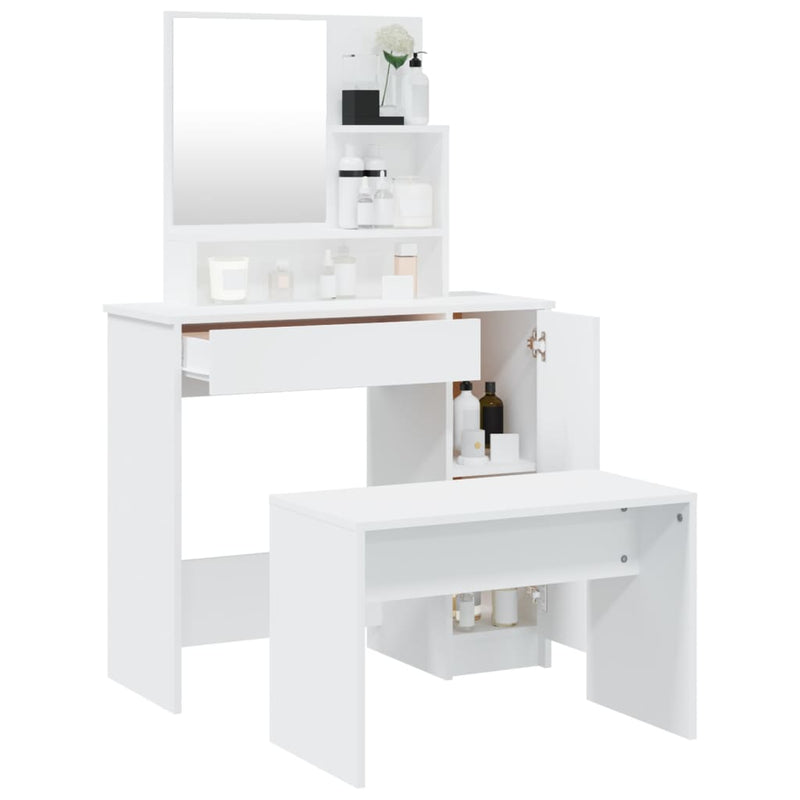 Dressing Table Set White 86.5x35x136 cm Payday Deals