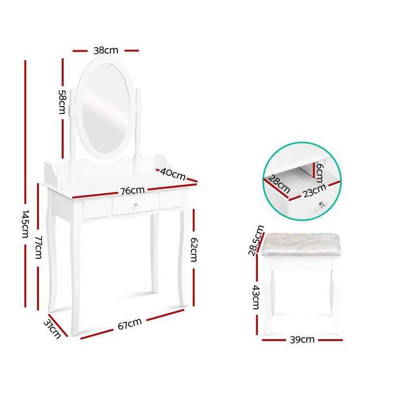 Dressing Table Stool Mirror Jewellery Cabinet Tables Drawer White Box Organizer Payday Deals