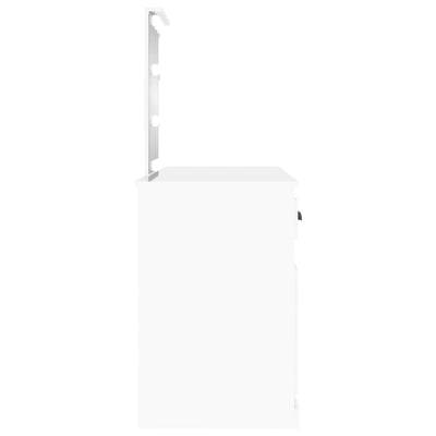 Dressing Table with LED High Gloss White 130x50x132.5 cm Payday Deals