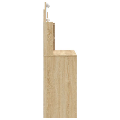 Dressing Table with LED Lights Sonoma Oak 96x40x142 cm Payday Deals