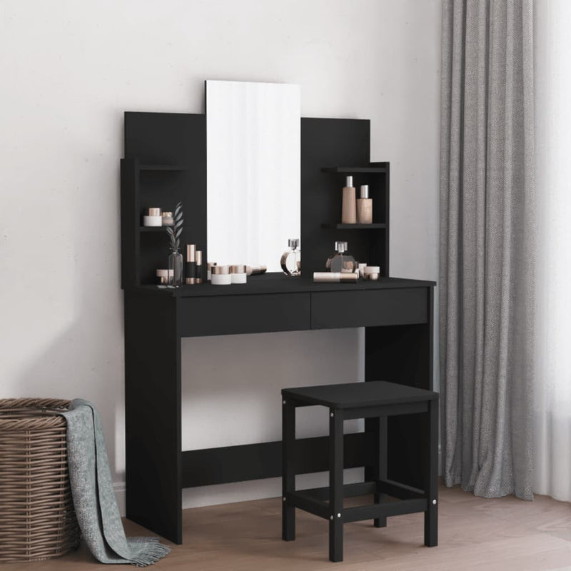 Dressing Table with Mirror Black 96x39x142 cm Payday Deals