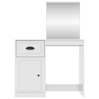 Dressing Table with Mirror High Gloss White 90x50x132.5 cm Engineered Wood Payday Deals